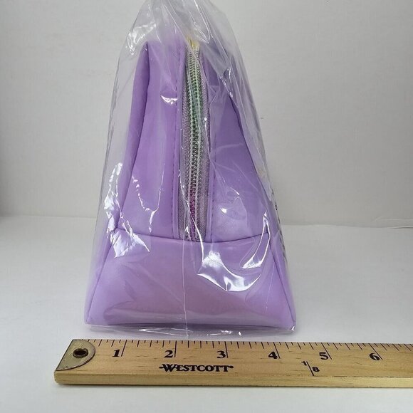JUICY COUTURE PU Cosmetic Bag So Juicy Nail Polish Graphic Lilac Toiletry Bottle - Picture 11 of 12
